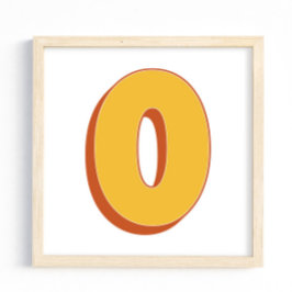 Letter Art Poster, O Monogram, Bold Type Initial  ポスター