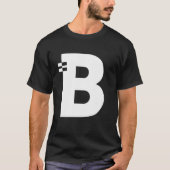 Letter Bアルファベットイニシャルモノグラム Tシャツ (正面)