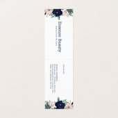 Letter Bネイビーブルー&ピンクマリーナ開花花 名刺 (内部フラット)