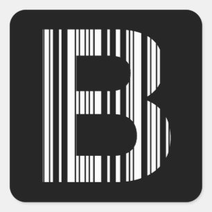 LETTER Bバーコード最初のイニシャルバーコードパターン スクエアシール