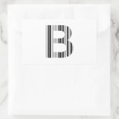LETTER Bバーコード最初のイニシャルバーコードパターン 長方形シール (バッグ)