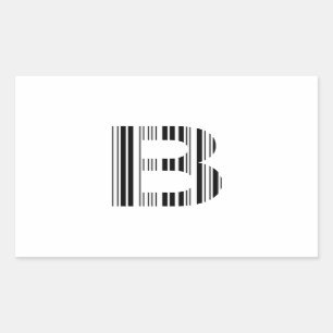 LETTER Bバーコード最初のイニシャルバーコードパターン 長方形シール