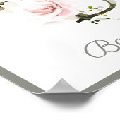 Letter Bモノグラムピンクローズ葉子供部屋ポスター ポスター (角)