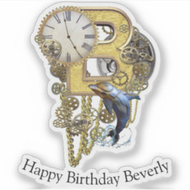 Letter B誕生日カスタマイズ可能ステッカー シール