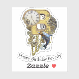 Letter B誕生日カスタマイズ可能ステッカー シール