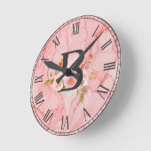 Letter B ラウンド壁時計 (傾斜)