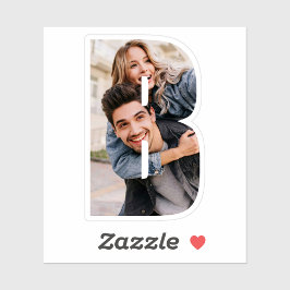 Letter B Alphabet & Photo Custom-Cut Vinyl Sticker シール