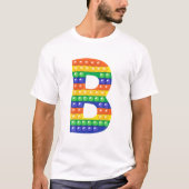 Letter B Capital Alphabet Fidget Pop It Funny Matc Tシャツ (正面)