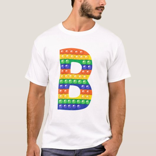 Letter B Capital Alphabet Fidget Pop It Funny Matc Tシャツ (正面)