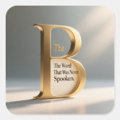 Letter B – Modern Minimal Typography Design スクエアシール (正面)