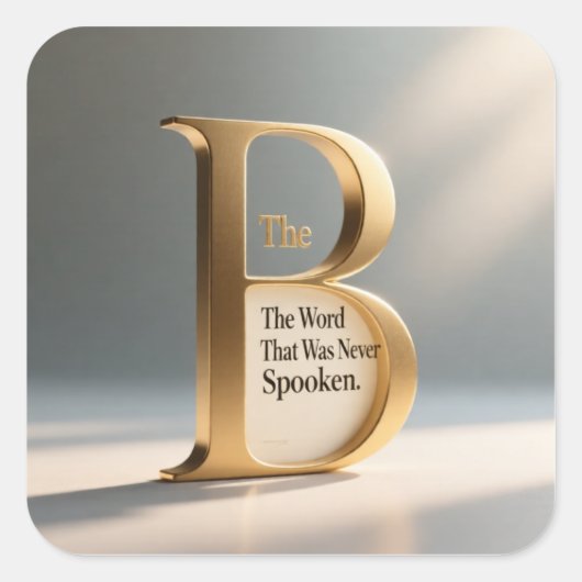 Letter B – Modern Minimal Typography Design スクエアシール (正面)