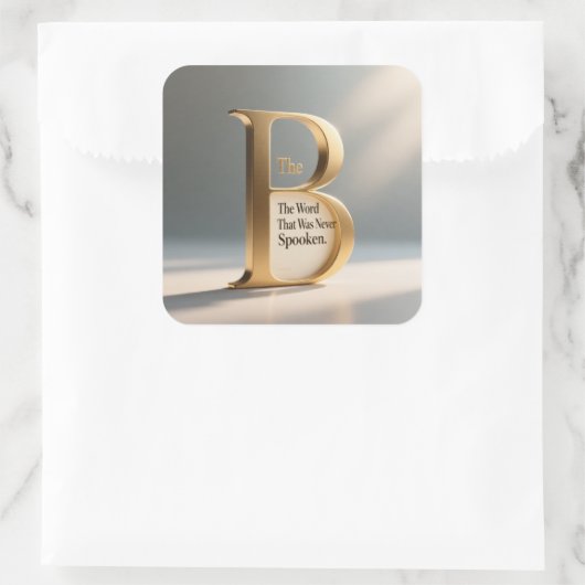 Letter B – Modern Minimal Typography Design スクエアシール (バッグ)