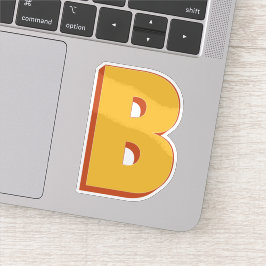 Letter B Monogram, Bold 3D Type Font Initial  シール