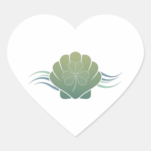 Letter B Shamrock Green Beer Glass - St. Patrick  ハートシール (正面)