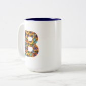 Letter B with sunflowers mug ツートーンマグカップ (正面左)