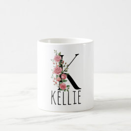 Letter BirthFlower Monogram Name Mug コーヒーマグカップ