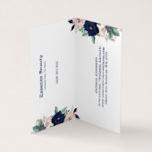 Letter Cネイビーブルー&ピンクマリーナ開花フラワーバス 名刺 (内部)