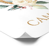 Letter Cモノグラムホワイトクリームバラ子供部屋ポスター ポスター (角)