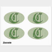 Letter C楕円ステッカー 楕円形シール (シート)