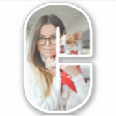 Letter C Alphabet & Photo Custom-Cut Vinyl Sticker シール (正面)