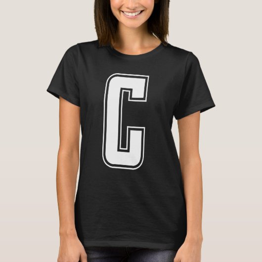 Letter C Capital Alphabet Initial Cheerleading Mon Tシャツ (正面)