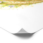 Letter C Gold Spring Nature Monogram Lamb ポスター (角)