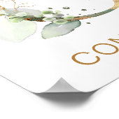 Letter C Monogram Green & gold foliage Nursery ポスター (角)