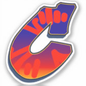 Letter C -  Night Sky シール (正面)