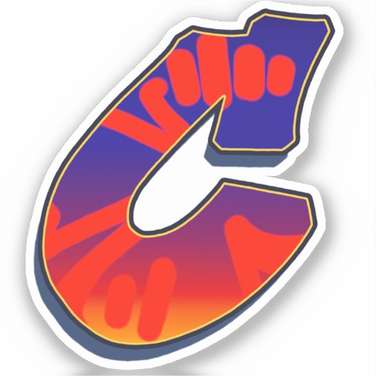 Letter C -  Night Sky シール (正面)