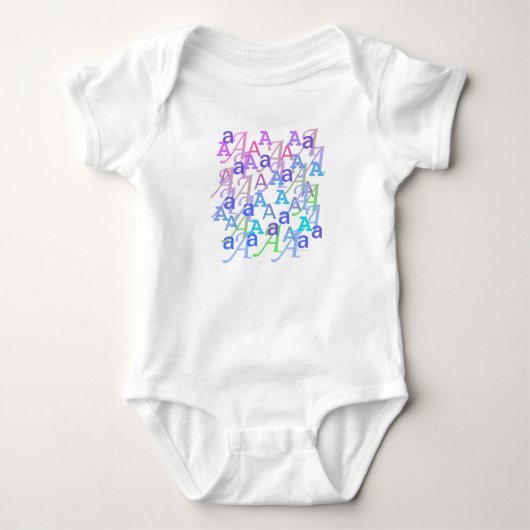 Letter Confetti "A" Baby Romper ベビーボディスーツ (正面)