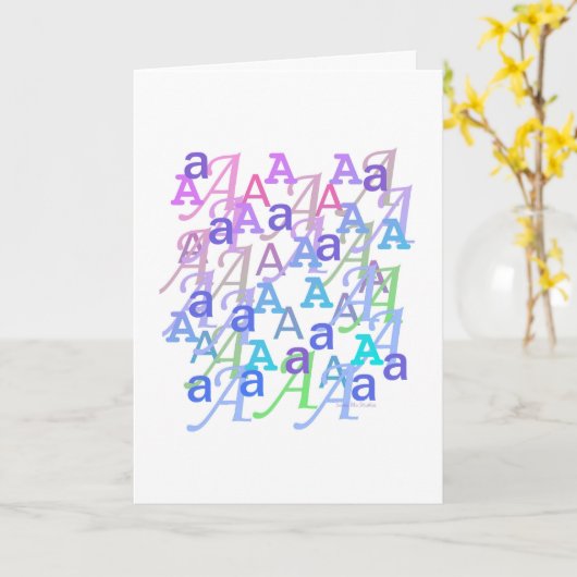 Letter Confetti "A" Card カード (黄色い花)
