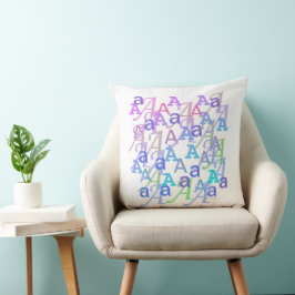 Letter Confetti "A" Throw Pillow クッション