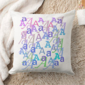 Letter Confetti "A" Throw Pillow クッション (ブランケット)