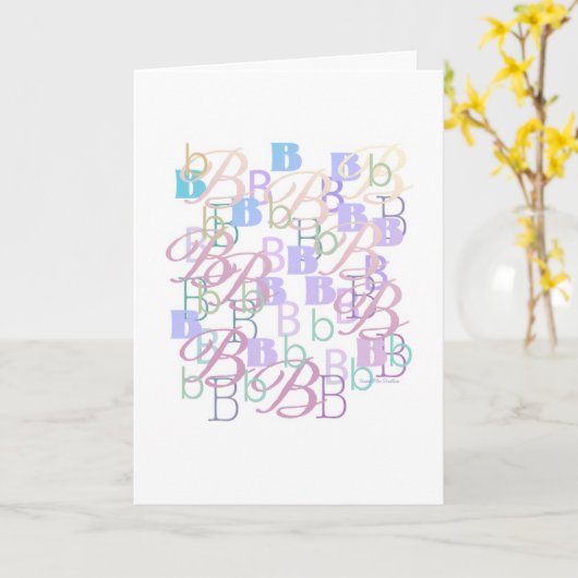 Letter Confetti "B" Card カード (黄色い花)
