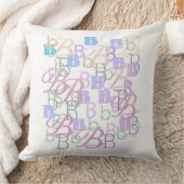 Letter Confetti "B" Throw Pillow クッション (ブランケット)