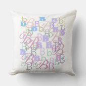 Letter Confetti "B" Throw Pillow クッション (正面)