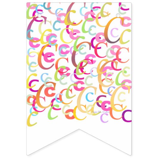 Letter Confetti "C" バンティングフラッグ (第1の旗)