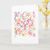 Letter Confetti "C" Card カード (黄色い花)