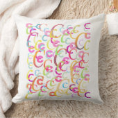 Letter Confetti "C" Throw Pillow クッション (ブランケット)