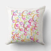 Letter Confetti "C" Throw Pillow クッション (正面)