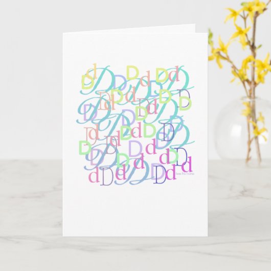 Letter Confetti "D" Card カード (黄色い花)