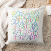 Letter Confetti "D" Throw Pillow クッション (ブランケット)