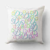 Letter Confetti "D" Throw Pillow クッション (正面)