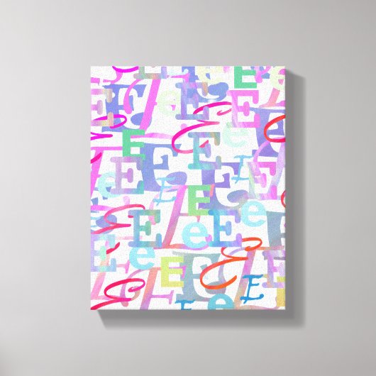 Letter Confetti "E" キャンバスプリント (正面)