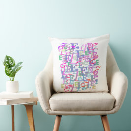 Letter Confetti "E" Throw Pillow クッション