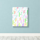 Letter Confetti "F" キャンバスプリント (インサイチュ (ウッドフロア))