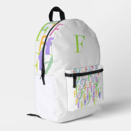Letter Confetti "F"  プリントバックパック