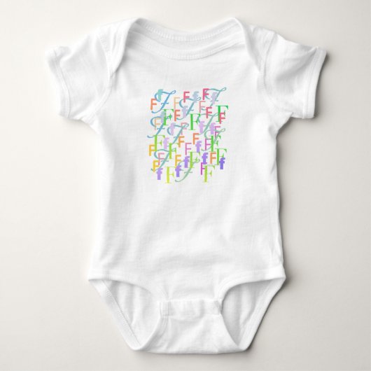Letter Confetti "F" Baby Romper ベビーボディスーツ (正面)