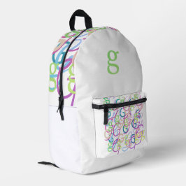 Letter Confetti "G"  プリントバックパック