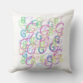 Letter Confetti "G" Throw Pillow クッション (正面)
